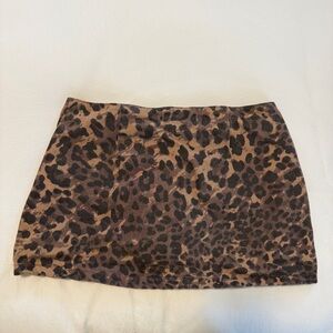 Abercrombie Denim Leopard Print Mini Skirt